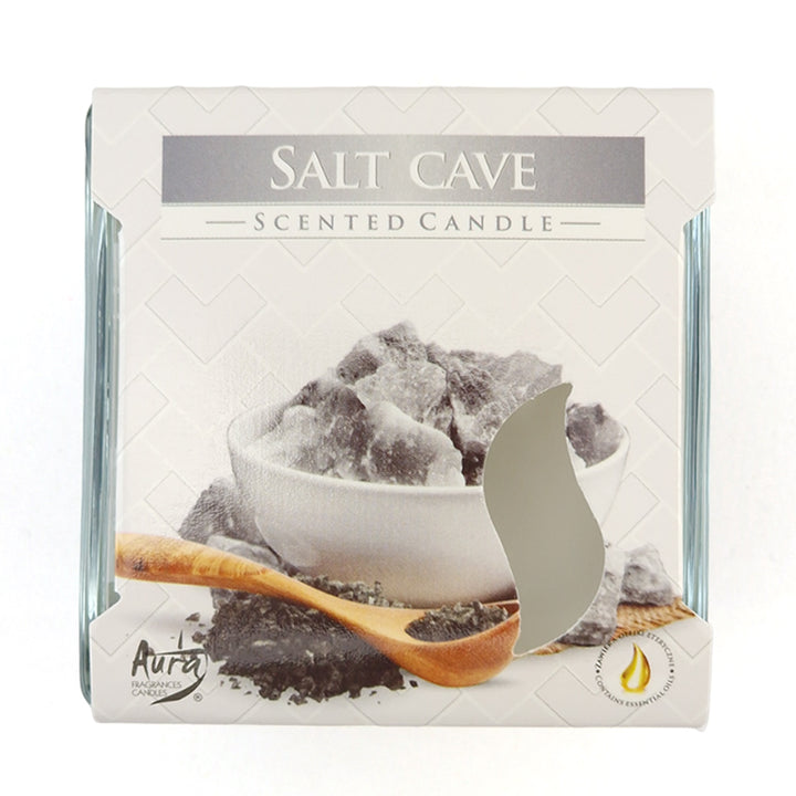 Grey Layered Candle in Jar | Salt Cave Scented | Double Wick | Fragranced