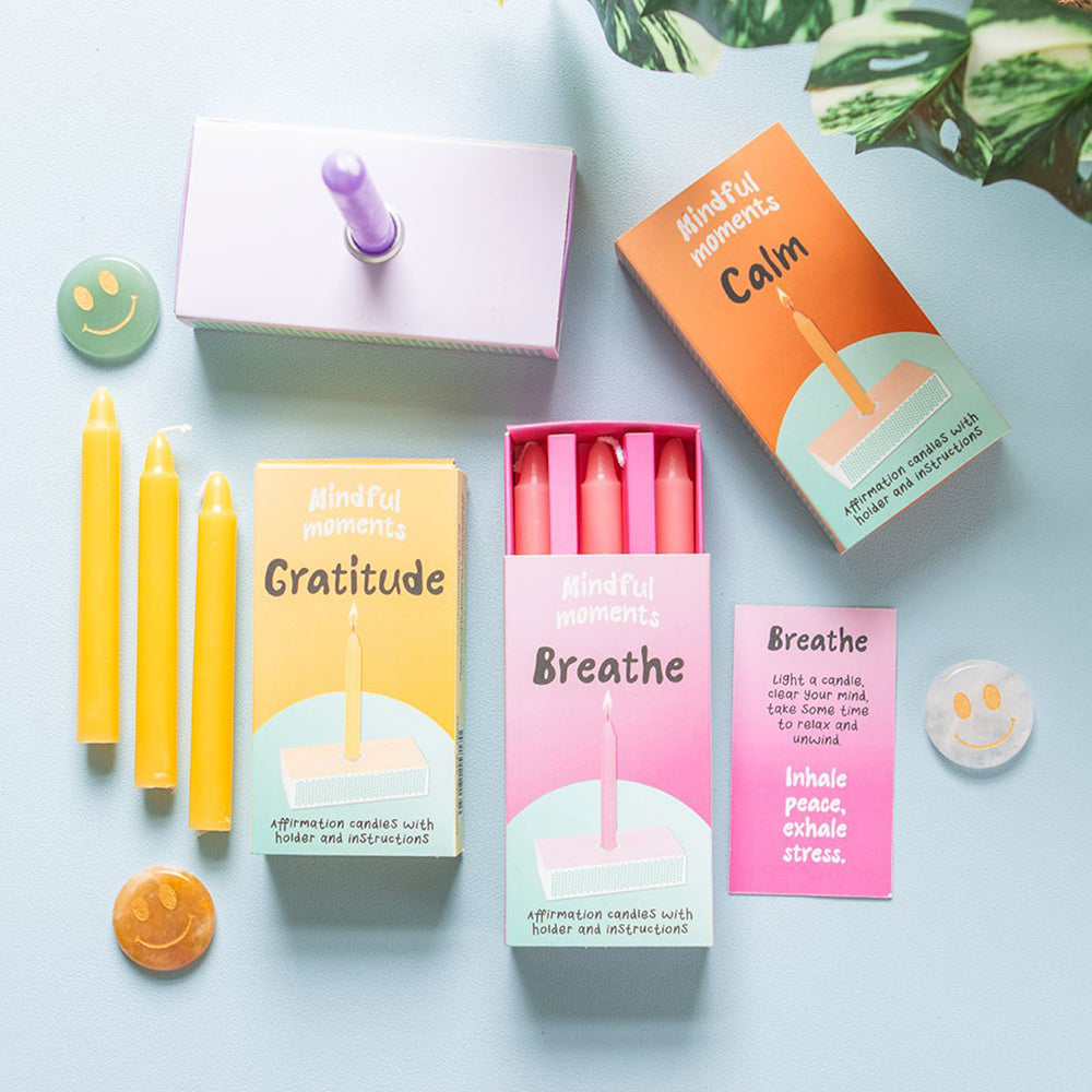 Calm | 3 Affirmation Candles & Holder | Oversized Matchbox of Mindfulness