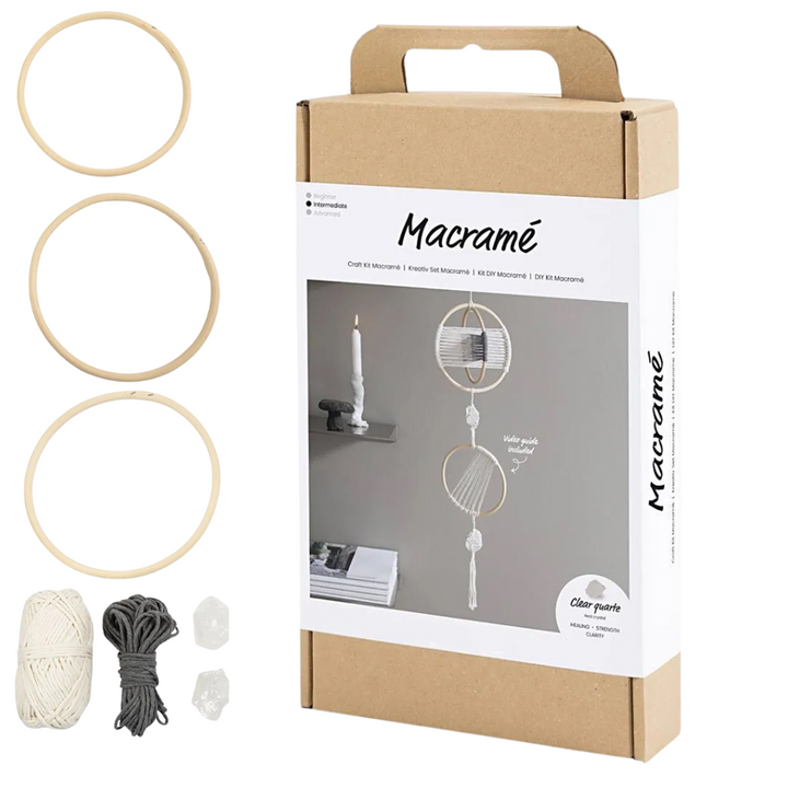 Clear Quartz for Healing | Macrame Mobile Craft Kit | Mindfulness & Wellbeing