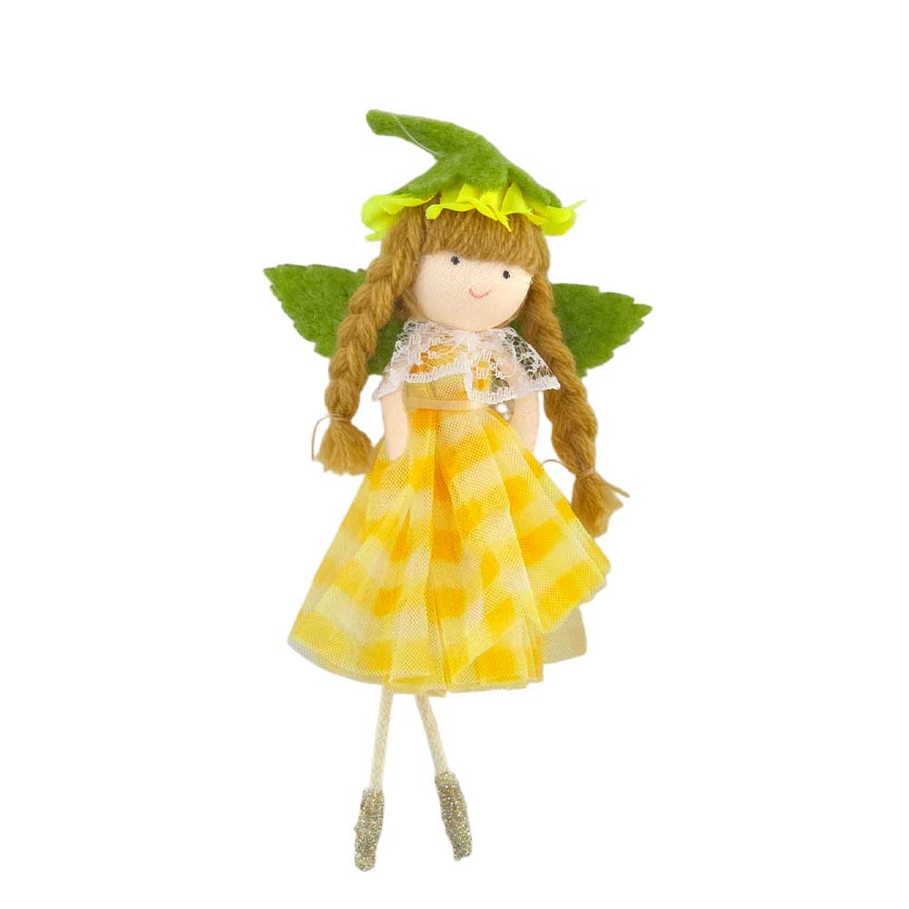 Yellow | Springtime Gingham Pixie | Hanging Easter Ornament | Gisela Graham