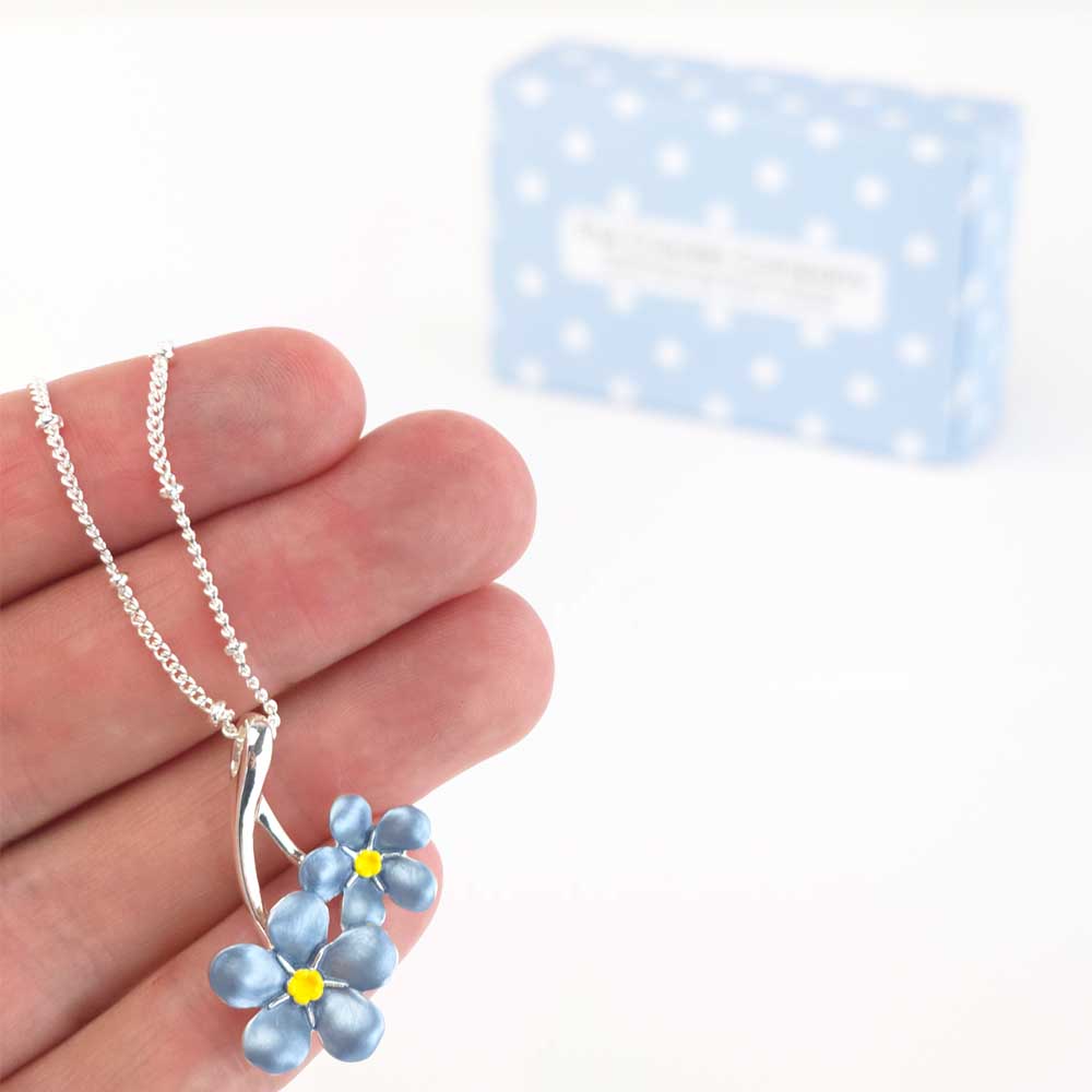 Forget Me Not Necklace | Pendant on Chain | Little Gift | Cracker Filler