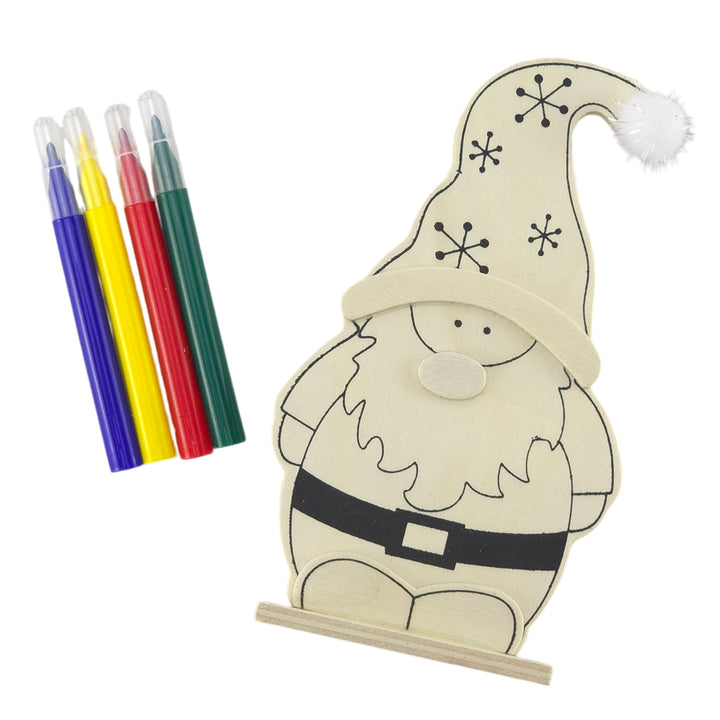 Gonk | Kids Colour Your Own Wooden Stand Up Christmas Decoration | Single