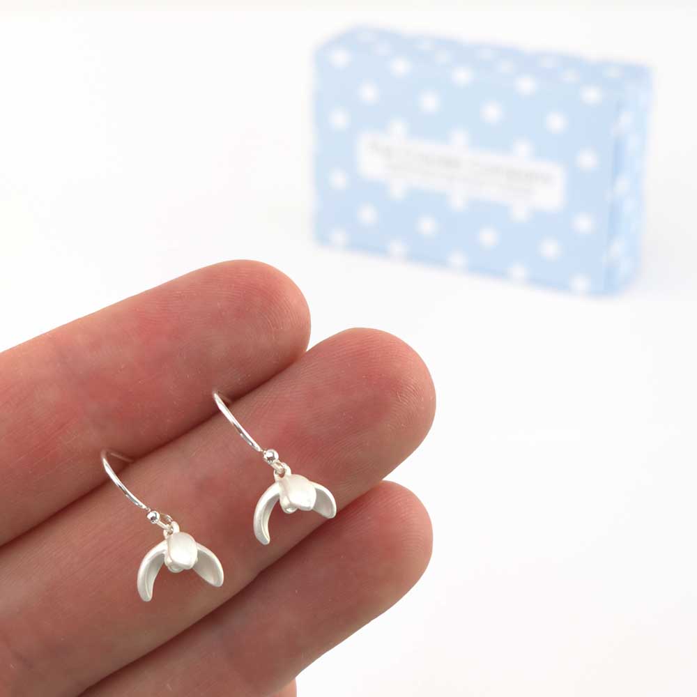 Dainty Snowdrops | Silver Tone Drop Earrings | Little Gift | Cracker Filler