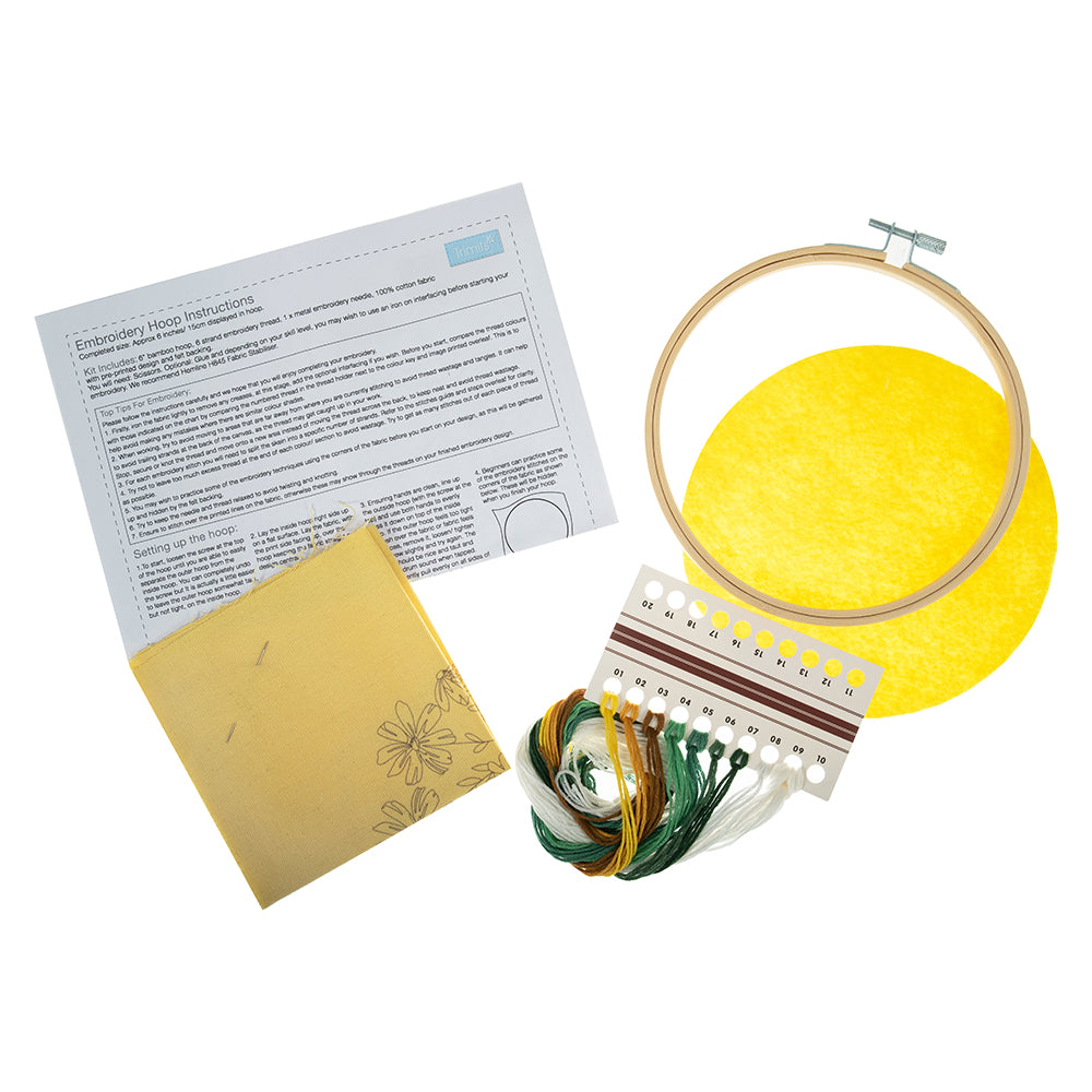 Daisies | Embroidery Craft Kit with Hoop | 15cm | Boxed Gift