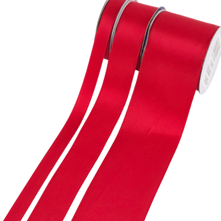 Red Satin or Organza Christmas Ribbon | Choose 6mm to 50mm Wide | Mini Rolls