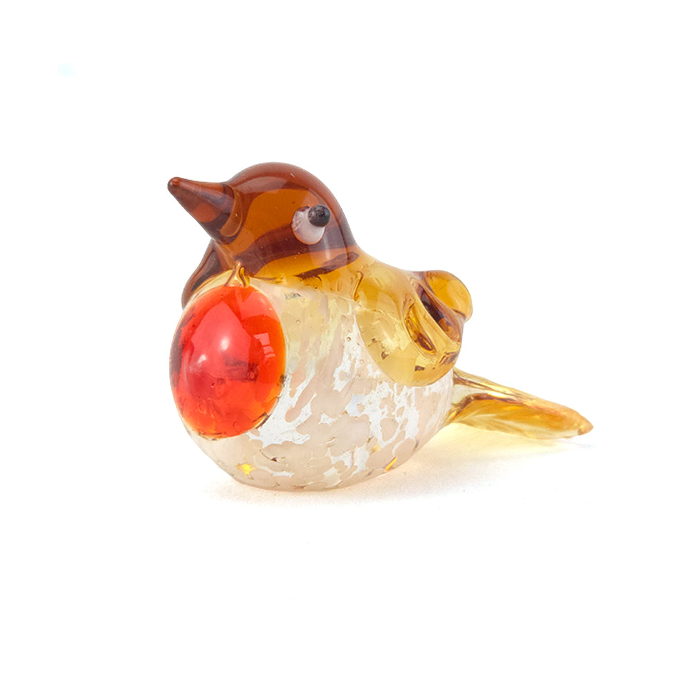 Robin | Miniature Glass Ornament | 4cm Long | Mini Gift | Cracker Filler