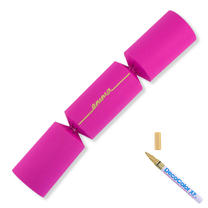 Shocking Pink | 12 Personalise Your Own Crackers | Make & Fill Your Own With Pen