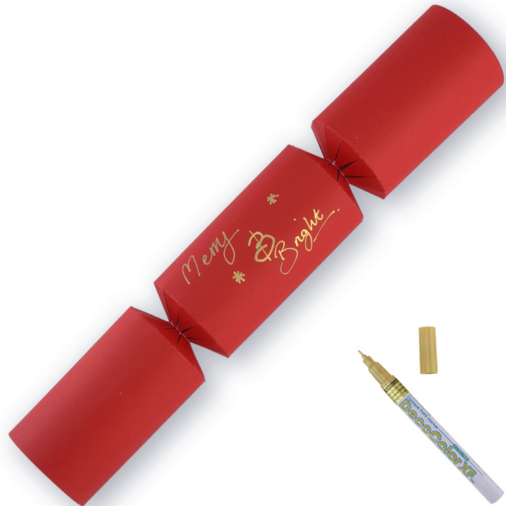 Rich Red | 12 Personalise Your Own Crackers | Make & Fill Your Own | With Pen