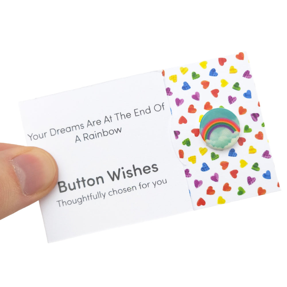 Dreams Are At The End of a Rainbow | Button Wishes Sew On Token | Little Gift