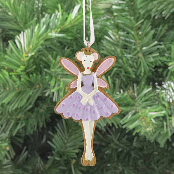 Purple | Gingerbread Ballet Mouse | 9cm Christmas Tree Ornament | Gisela Graham