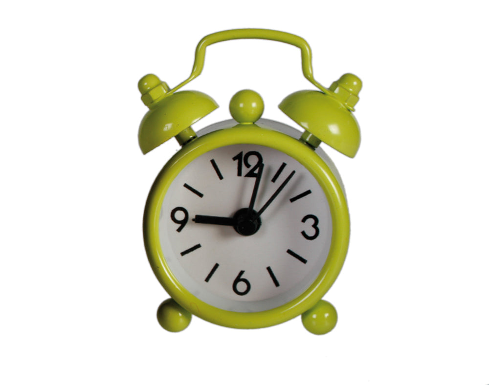 Lime Green Miniature Old Fashioned Style Alarm Clock | Cracker Filler | Little Gift