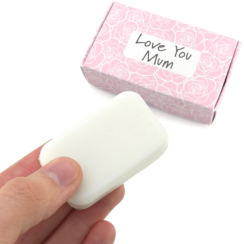 Love You Mum | Tea Rose & Peony | 20g Travel Soap Bar | Little Gift Cracker Filler