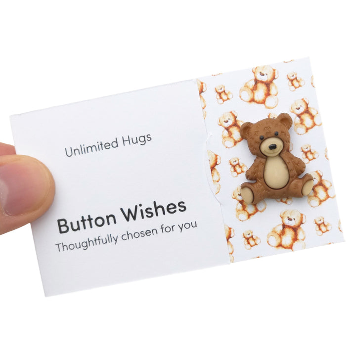 Unlimited Hugs | Teddy Bear | Button Wishes | Mini Gift | Cracker Filler