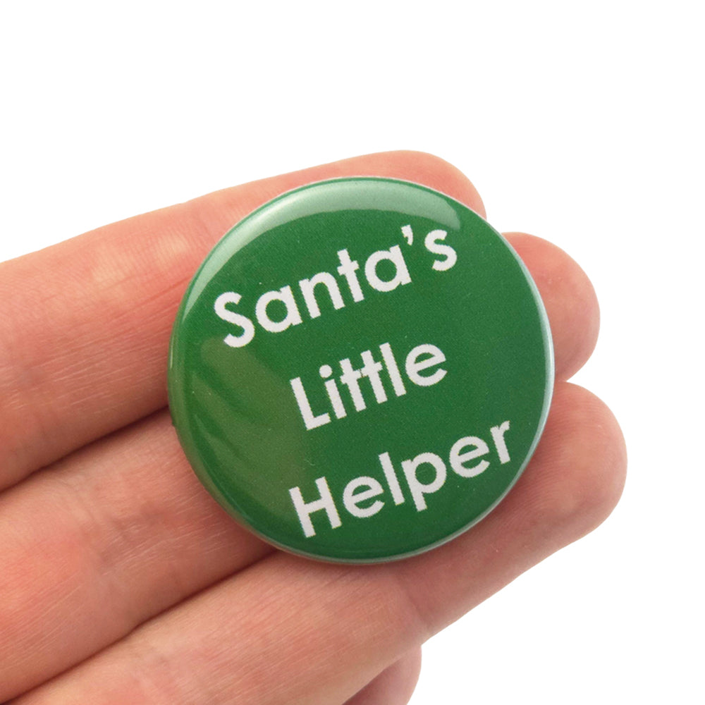 Santa's Little Helper | 38mm Button Pin Badge | Little Gift | Cracker Filler