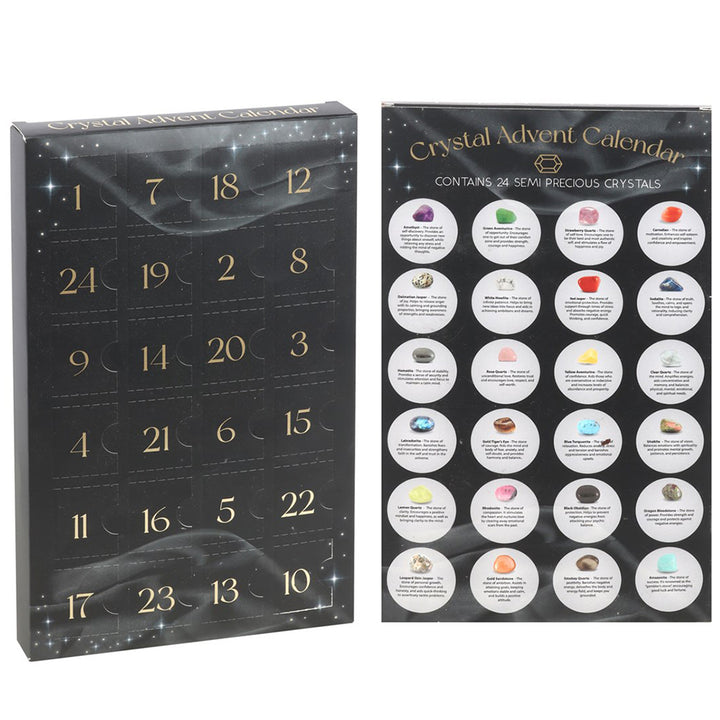 Crystal Advent Calendar | 24 Filled Doors | Semi Precious Crystals