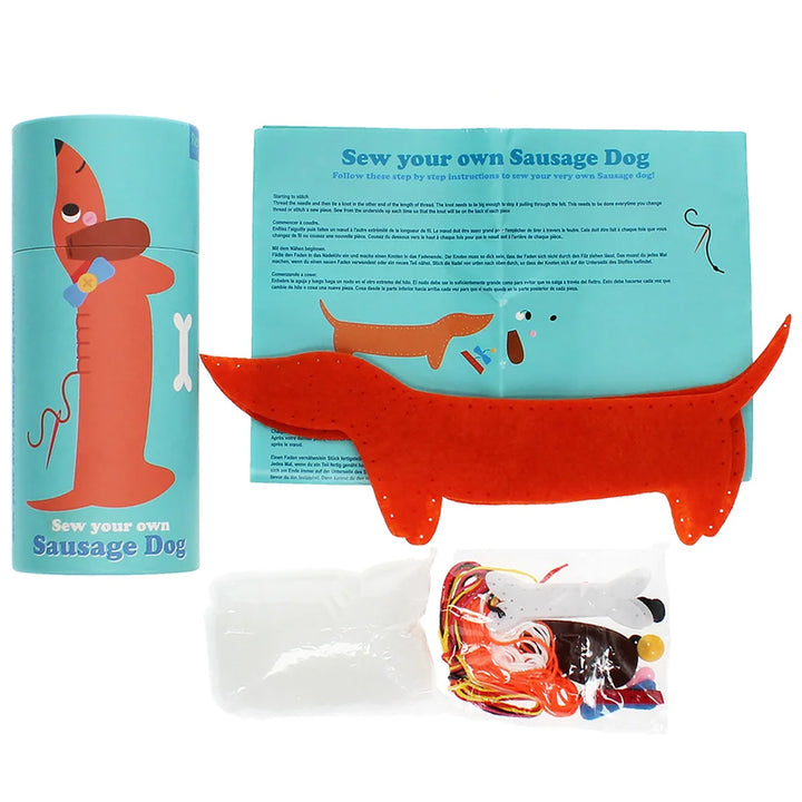 Sew Your Own Sausage Dog | Dachshund Craft Kit for Kids | Gift Boxed