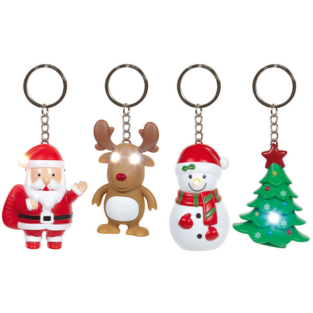 LED and Sound Christmas Keyrings | Little Gift | Cracker Filler