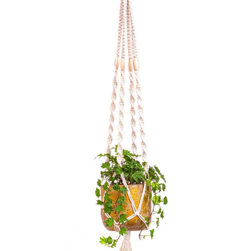 Macrame Plant Pot Hanger | Natural Cotton | Complete Craft Kit