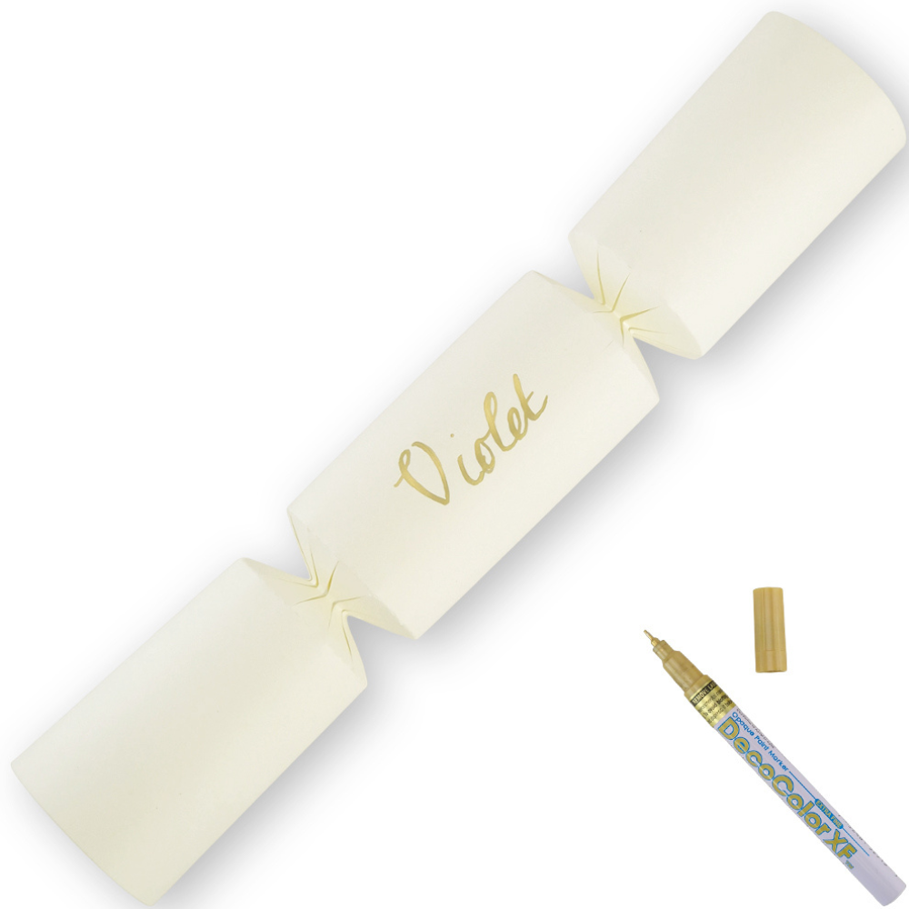 Ivory | 12 Personalise Your Own Crackers | Make & Fill Your Own | With Pen