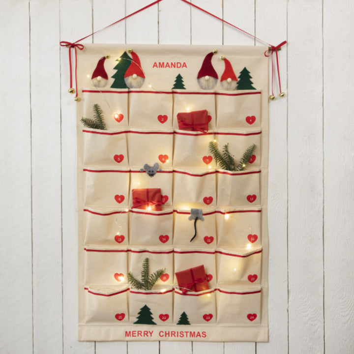 Large Cotton Fabric Advent Calendar | Christmas Craft Project | 93 x 60cm