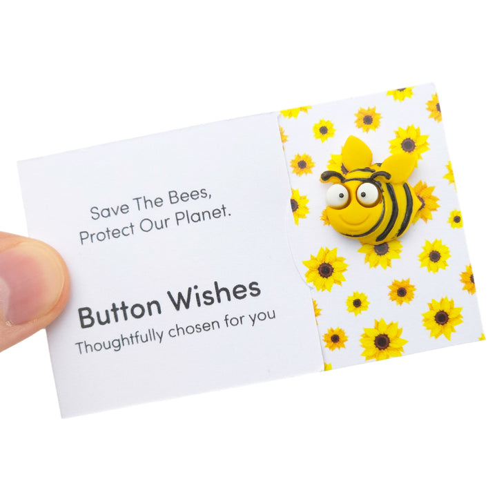 Save the Bees, Protect Our Planet | Button Wishes | Mini Gift | Cracker Filler