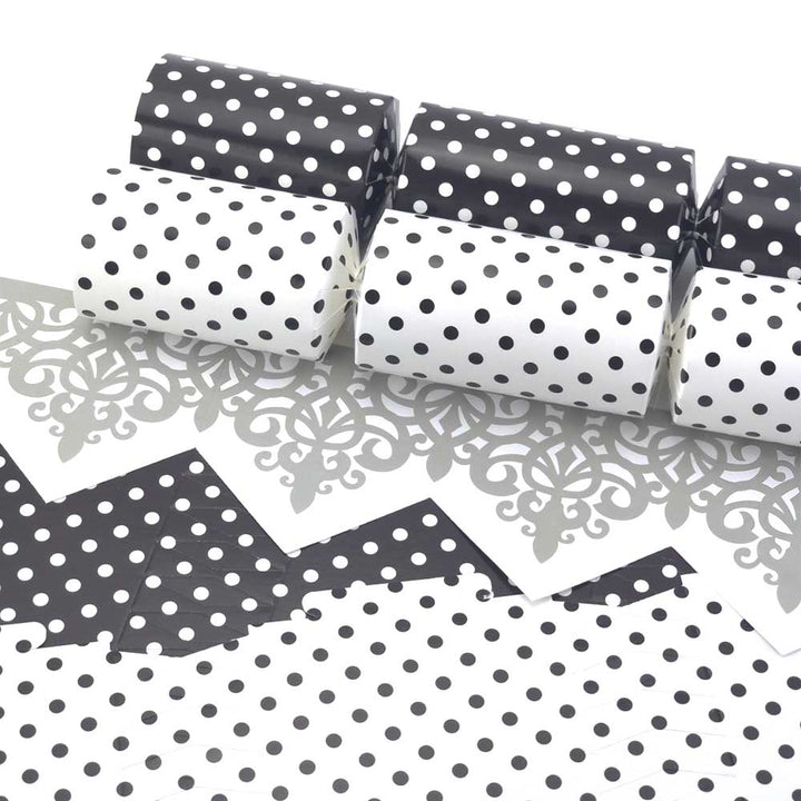 Monochrome Contrasting Dots | Cracker Making Craft Kit | Makes 6 Standard Crackers