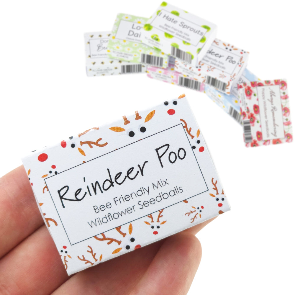 Reindeer Poos | Seedball Matchbox | Bee Mix | Cracker Filler | Mini Gift