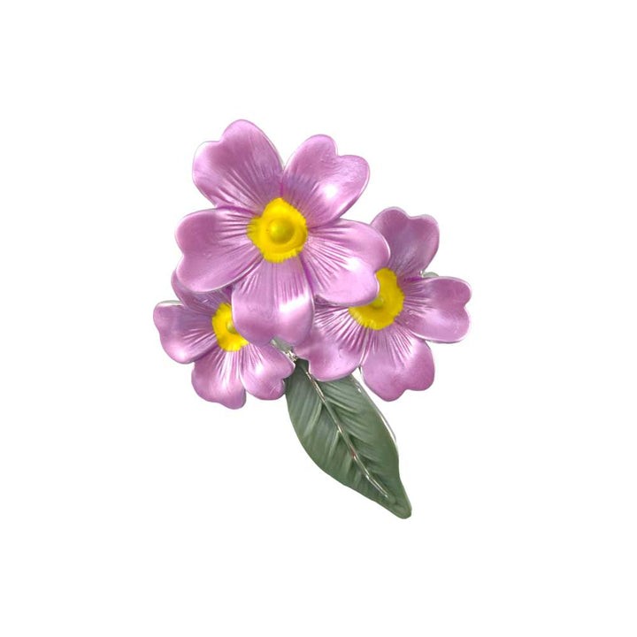 Lilac Primrose | Silver Tone Brooch | Mini Gift | Cracker Filler