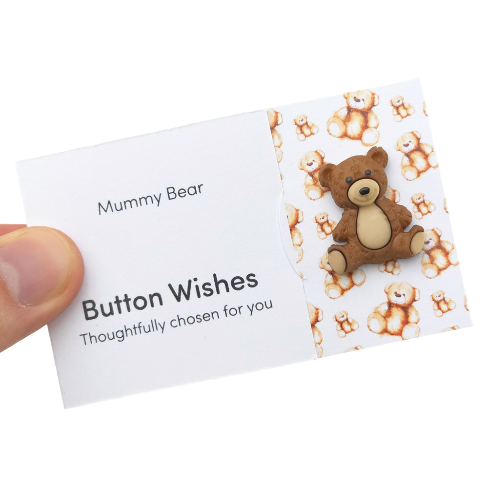 Mummy Bear | Teddy Bear | Button Wishes Sew On Token | Cracker Filler