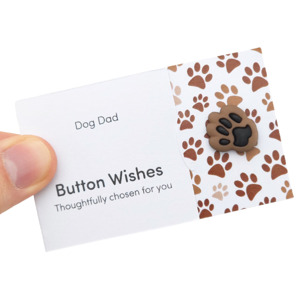 Dog Dad | Button Wishes Sew On Token | Little Gift | Cracker Filler