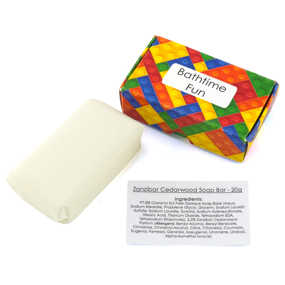 Bathtime Fun | Zanzibar & Cedarwood | 20g Travel Soap Bar | Cracker Filler