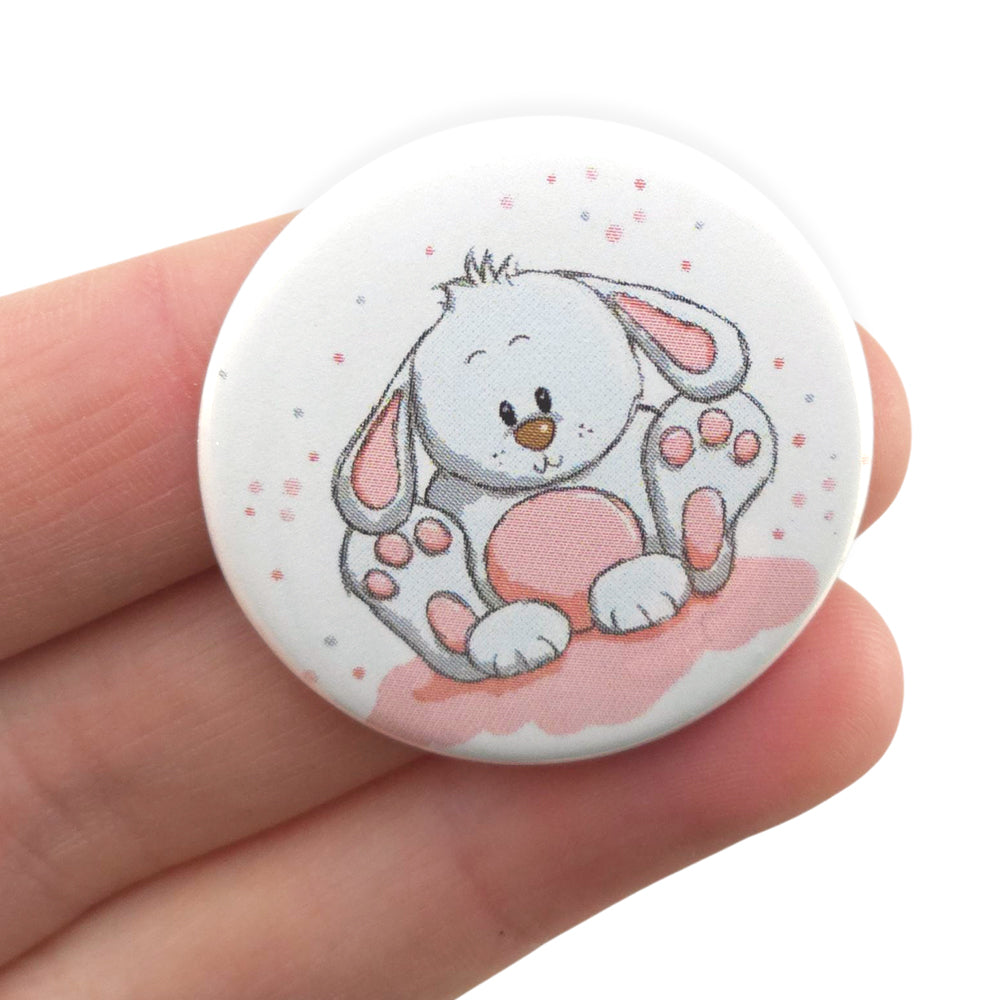 Cute Easter Bunny | 38mm Button Pin Badge | Little Gift | Cracker Filler