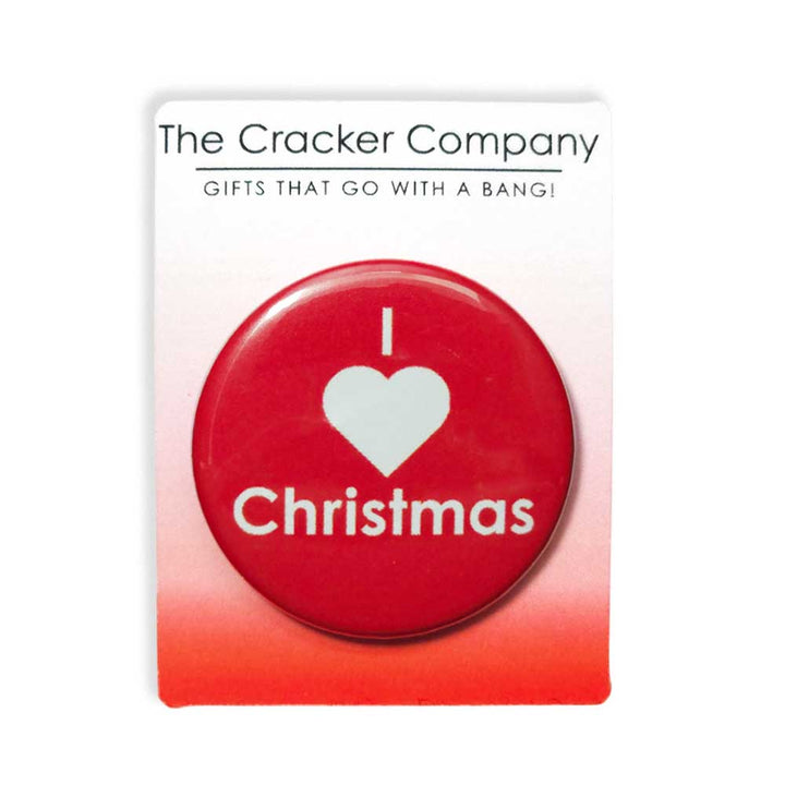 I Love Christmas | 38mm Button Pin Badge | Mini Gift | Cracker Filler