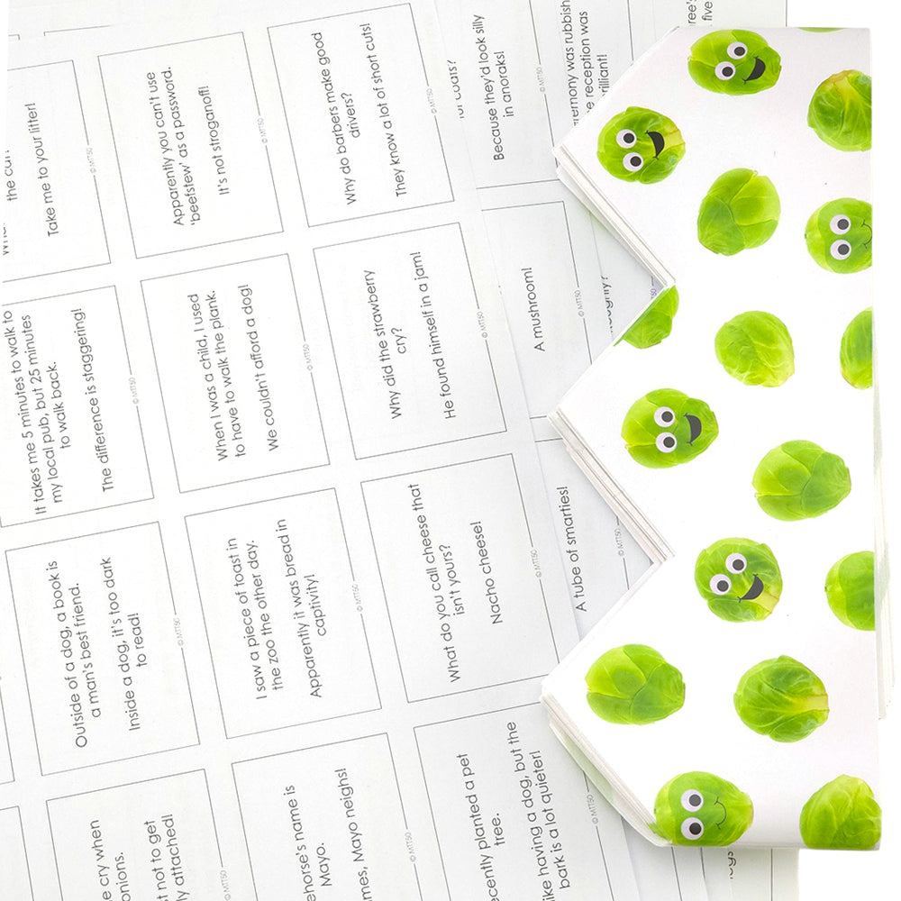 Googly Sprout Adjustable Paper Hats, Jokes and Optional Snaps | DIY Cracker Accessory Pack