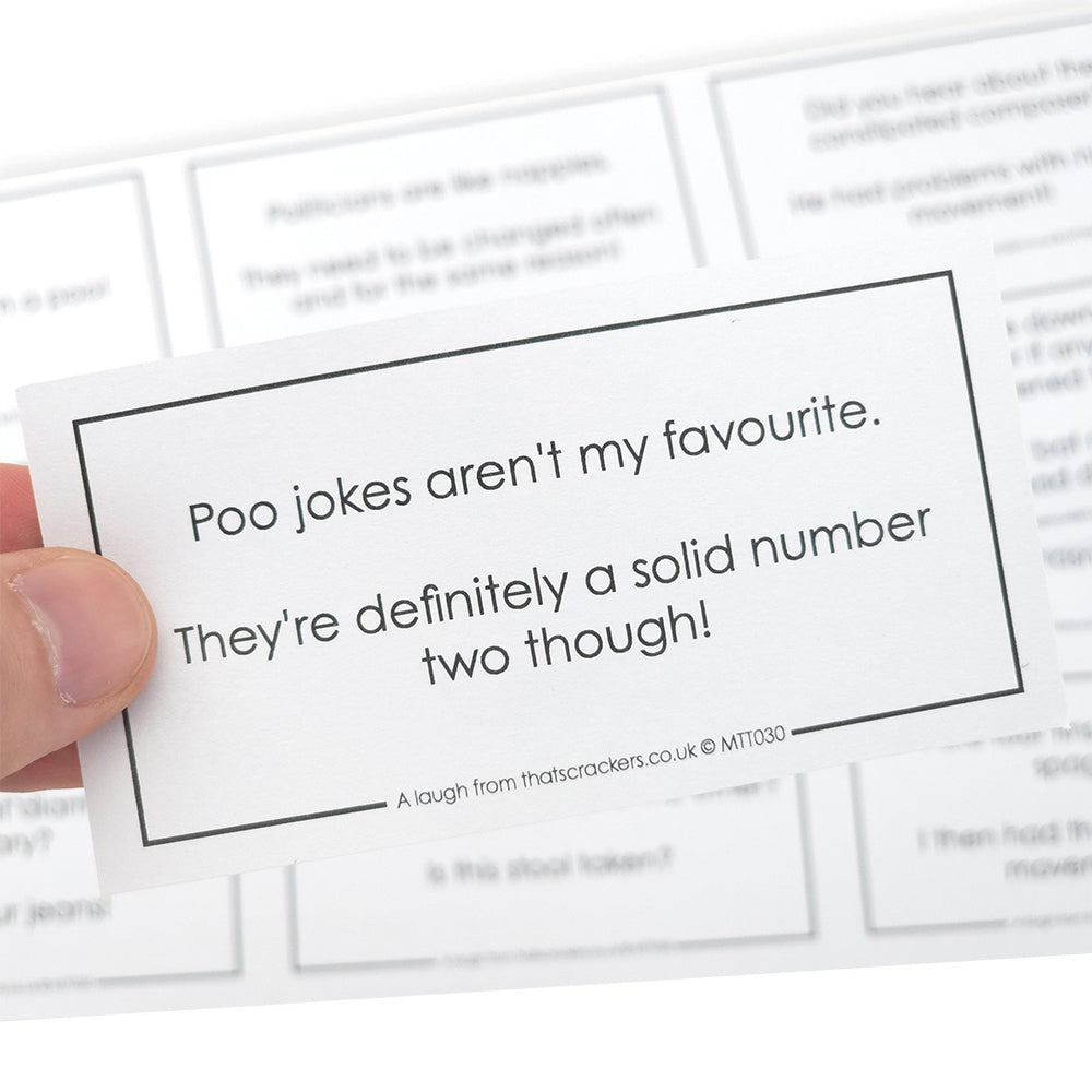 Poo Themed Cracker Jokes | Set of 12 | For Cracker Making