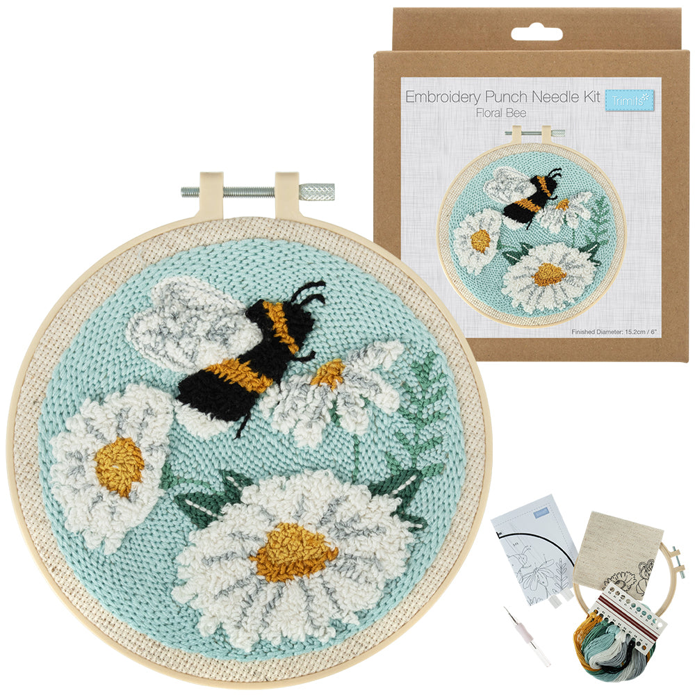 BEST SELLER Bumble Bee Punch Needle Embroidery Kit -   Punch needle  embroidery, Punch needle patterns, Punch needle