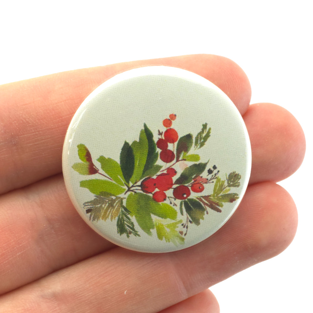 Watercolour Berries | 38mm Button Pin Badge | Little Gift | Cracker Filler