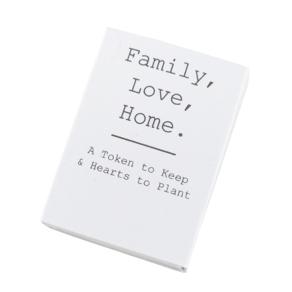 Family, Love, Home | Ceramic Token & Hearts to Plant | Cracker Filler | Mini Gift