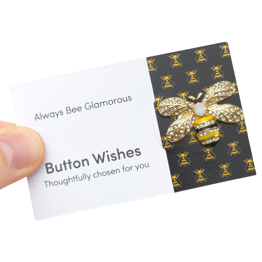 Always Bee Glamorous | Diamante | Button Wishes Sew On Token | Cracker Filler