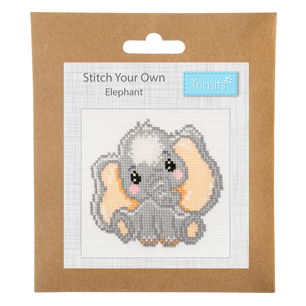 Baby Elephant | Mini Counted Cross Stitch Kit | 13cm