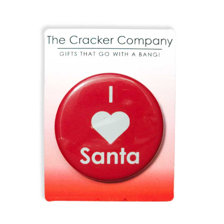 I Love Santa | 38mm Button Pin Badge | Mini Gift | Cracker Filler