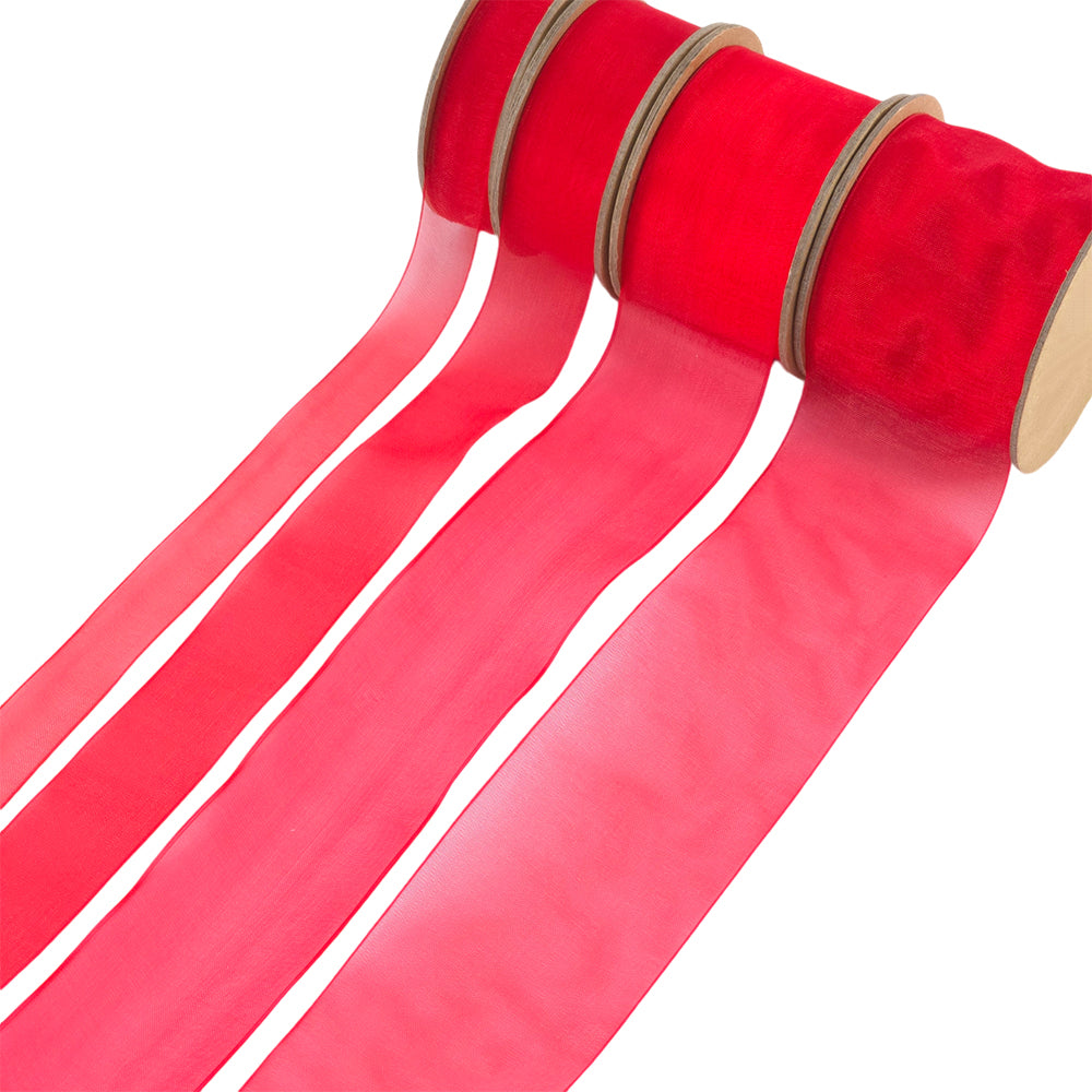 Organza Ribbons | 16mm to 50mm Wide | 5m Reel | Crafts & Cracker Making