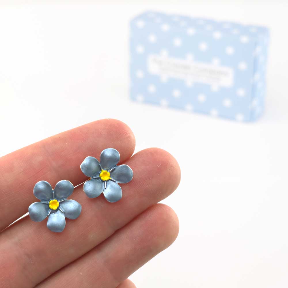 Dainty Forget Me Not | Clip On Silver Tone Earrings | Little Gift | Cracker Filler