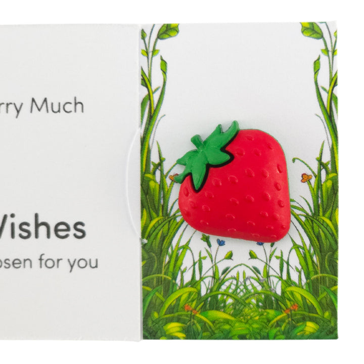 I Love You Berry Much | Strawberry | Button Wishes Sew On Token | Little Gift