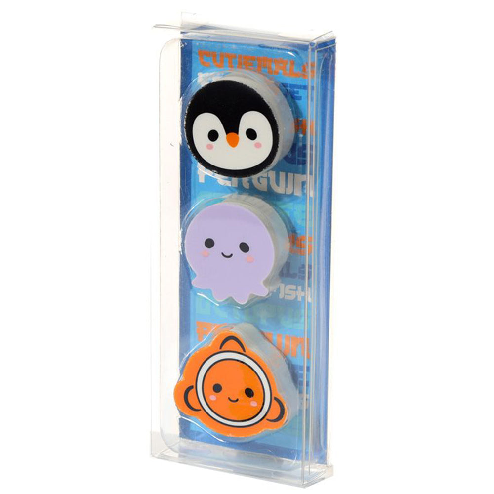 Sealife | 3 Piece Eraser Set | Little Gift | Cracker Filler