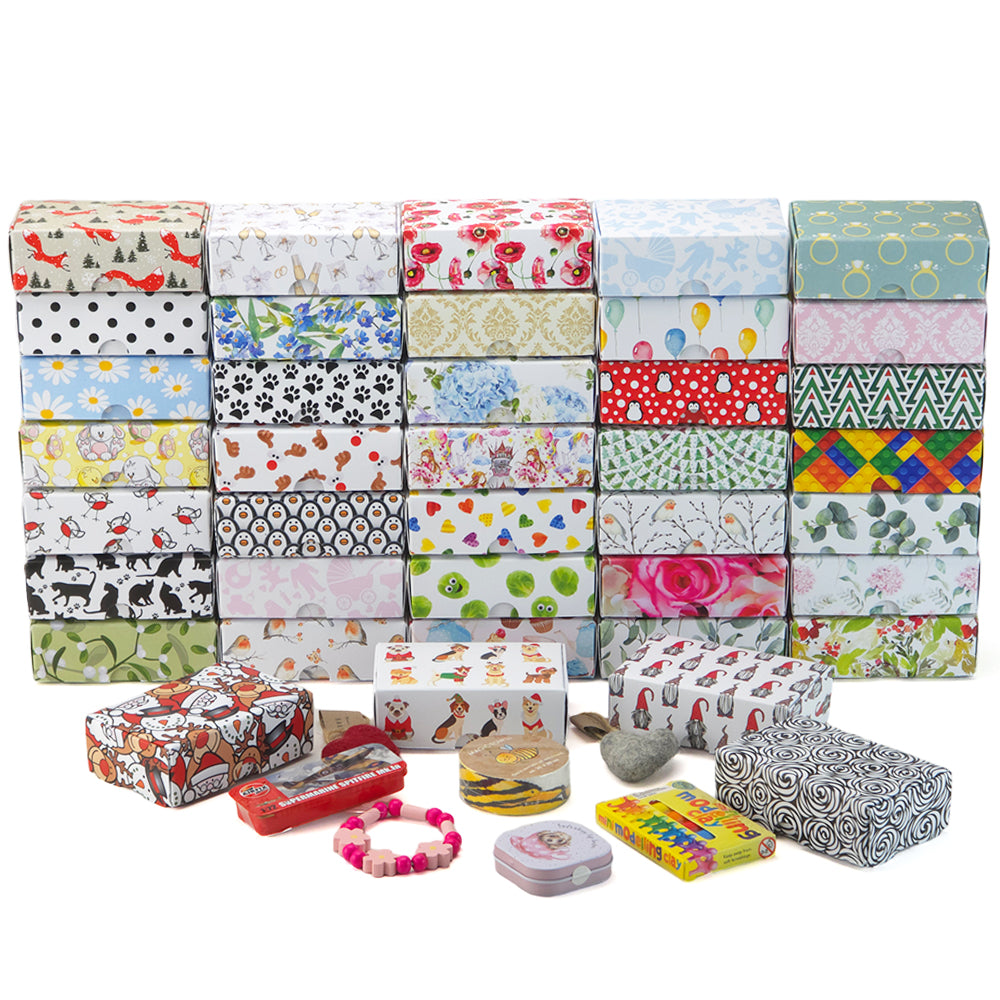 Geometric Christmas | Mini Gift Box | Soap Bar Sized | 6 Boxes | 57x88x30mm