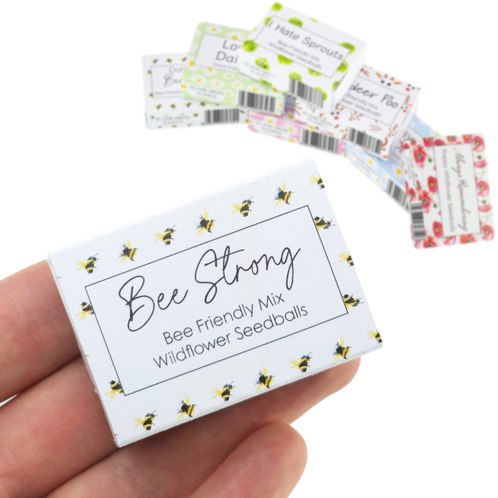 Bee Strong | Seedball Matchbox | Bee Mix | Cracker Filler | Mini Gift