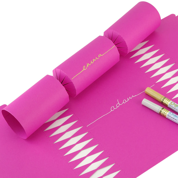 Shocking Pink | 12 Personalise Your Own Crackers | Make & Fill Your Own With Pen