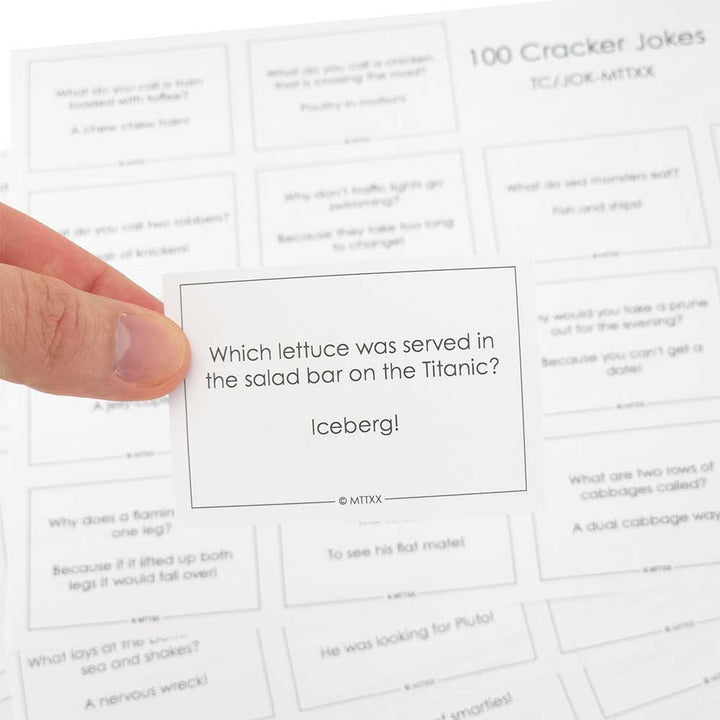 Assorted Cracker Jokes for DIY Cracker Making | Packs of 12, 50 or 100 Jokes