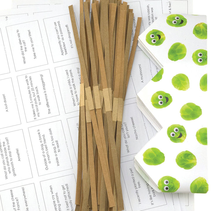 Googly Sprout Adjustable Paper Hats, Jokes and Optional Snaps | DIY Cracker Accessory Pack